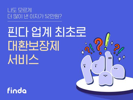 핀다가 '대환보장제' 파일럿 서비스를 실시한다. 핀다 제공